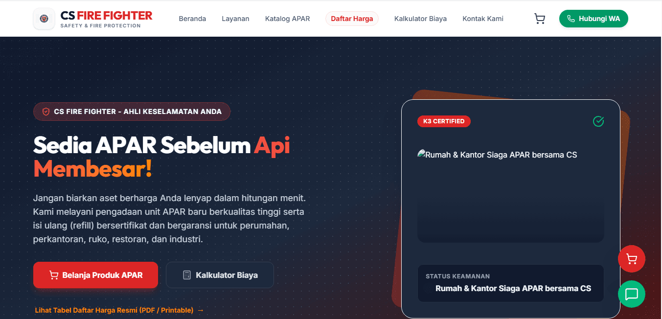 CS Firefighter – Solusi Keselamatan Kebakaran (APAR)