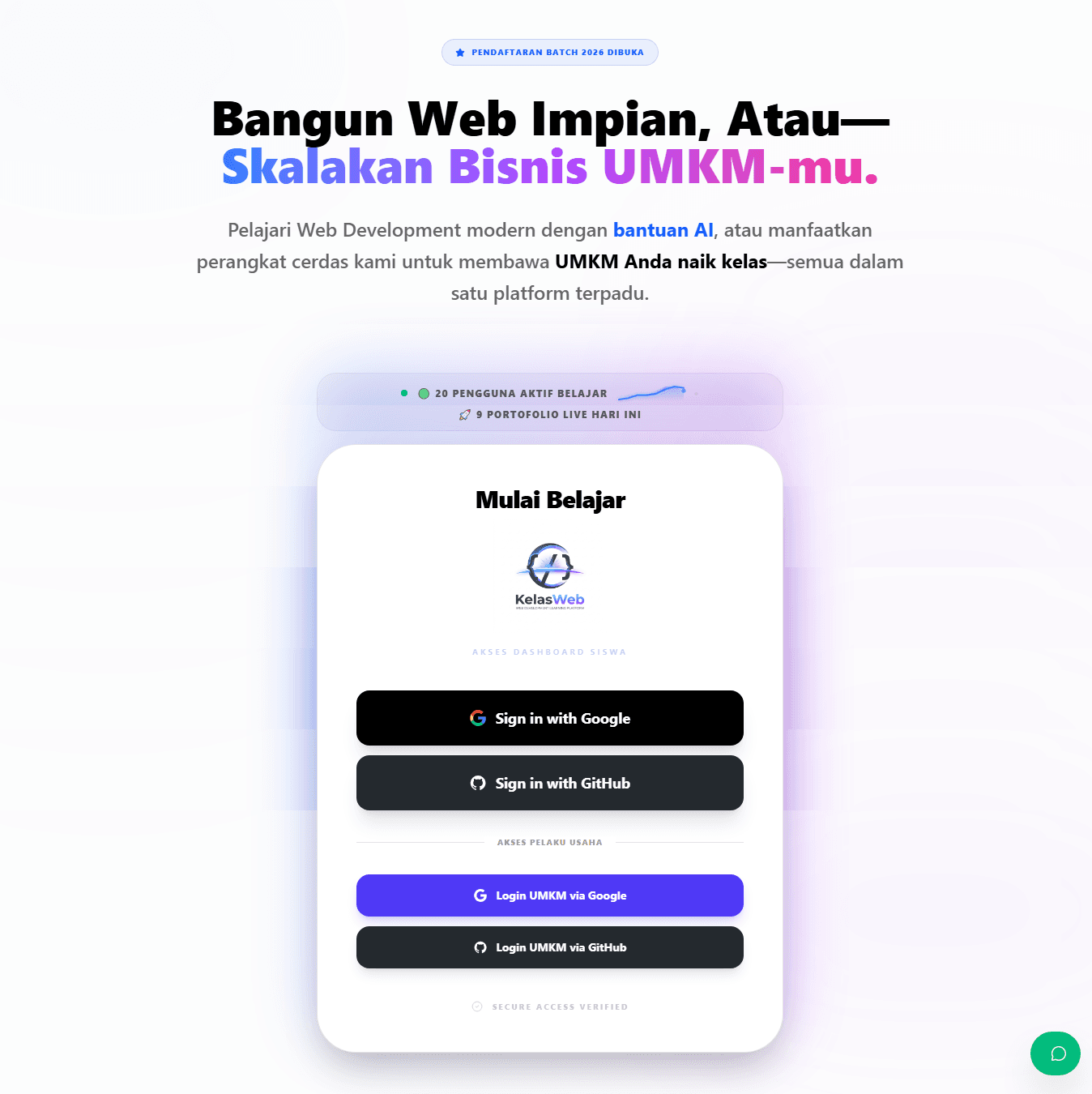 KelasWeb – AI-Powered Web Development Platform